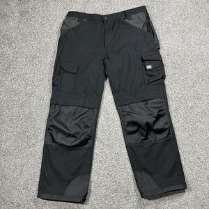 CAT Work Pants Mens 40x32 Black Trademark Straight Cargo Heavy Duty Utility